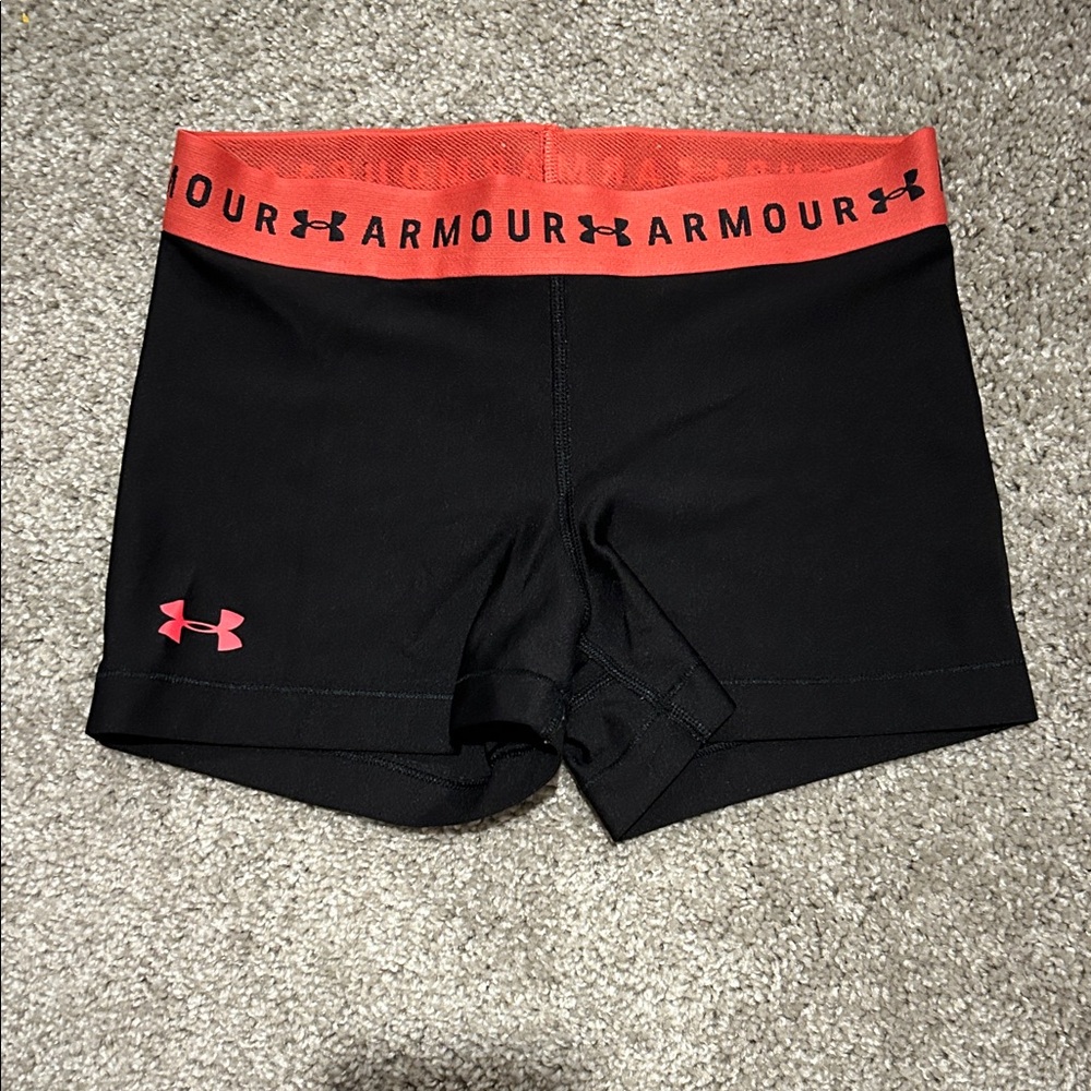 Under Armour Women's Black Shorts with Red Waistband